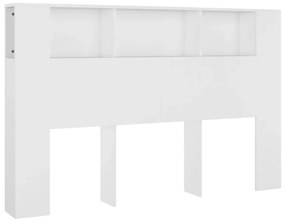 811934 vidaXL Tăblie de pat cu dulap, alb, 160x18,5x104,5 cm