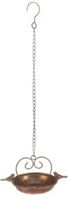 Adăpătoare metalică suspendată Romance, 15 x 15 x12 cm, culoare cupru