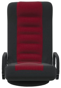 Scaun de podea pivotant, negru si rosu vin, material textil 1, black and wine red