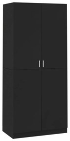 800631 vidaXL Șifonier, negru, 90x52x200 cm, PAL