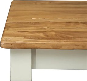 Masa fixa, L 70 70 H78 cm, culoare natur alb antic, Lemn Masiv