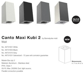 Aplica perete ambientala de exterior IP44 Canto Maxi Kubi 2 galvanizat 49731031 NL