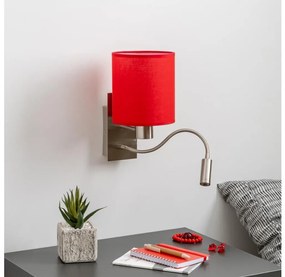 Lampă LED de perete Brilagi NUBILA 1xE27/25W/230V + LED/3W crom mat/roșu