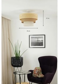 Brilagi - Plafonieră CEDAR LUNETA 1xE27/15W/230V pr. 45 ratan maro/crem