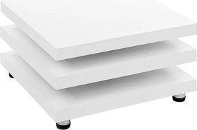 Stilista Masă de cafea, 73 x 73 cm, alb