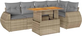 vidaXL Set canapele de grădină cu perne, 6 piese, bej, poliratan