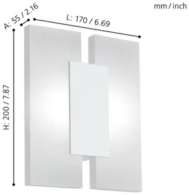 Eglo 96042 - Corp de iluminat LED perete metruASS 2 2xLED/4,5W/230V