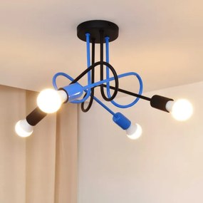 Lustră aplicată OXFORD 4xE27/15W/230V negru/albastru