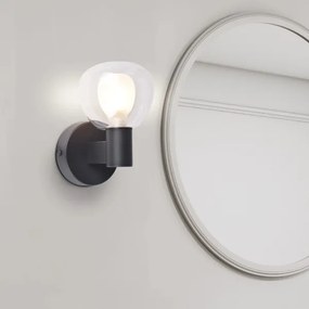 Aplica de perete pentru baie POLA, 1x G9, 5W, 230V, IP44, negru/transparent