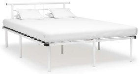 vidaXL Cadru de pat, alb, 140 x 200 cm, metal