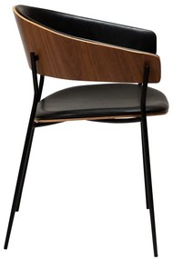 Scaun de sufragerie negru/în culoare naturală închisă cu cotiere Crib – DAN-FORM Denmark