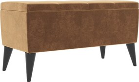 Bancheta Tapitata Mera, cu spatiu depozitare, Bej, Stofa, 80 x 37 x 42 cm