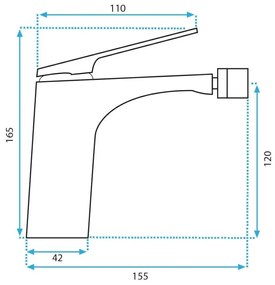 Rea Avalon baterie bideu stativ negru REA-B1119