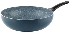 Tigaie wok Luigi Ferrero Prima FR-3033, 30x9 cm, Acoperire antiaderenta cu efect de marmura, Inductie, Albastru inchis