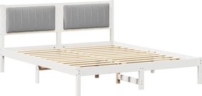 vidaXL Cadru de pat cu tăblie tapițată Gri deschis 150 x 200 cm