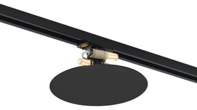 Plafonieră modernă neagră pentru sistem de șină monofazat cu 2 lumini - Iconic Pulley