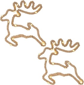 Decorațiuni de Crăciun, ren, 28x29 cm, 20 LED-uri, alb cald,