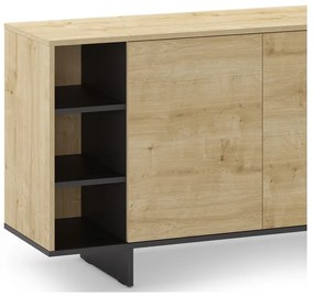 Comodă în culoare naturală joasă cu aspect de lemn de stejar 170x80 cm Cequoia – Marckeric