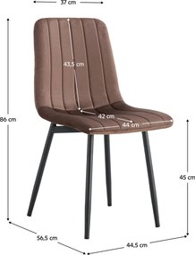Scaun, material Velvet maro / negru, RAMITA TIP 1