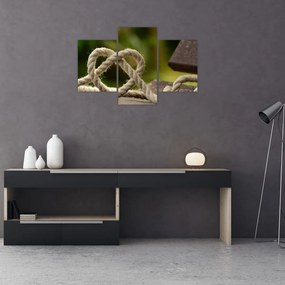 Tablou inima din frânghie (90x60 cm)