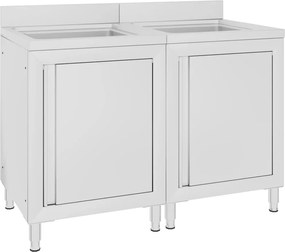 vidaXL Dulap comercial pentru chiuvetă, 2 buc., oțel inoxidabil