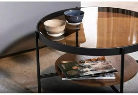 Masa de cafea Prima B chihlimbar transparent/nuc ø74/h43