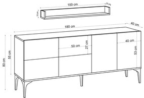 Dulap cu raft Lucky White and Black