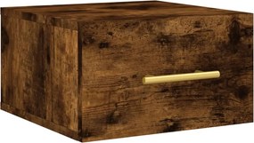 vidaXL Noptieră de perete, stejar afumat, 35x35x20 cm