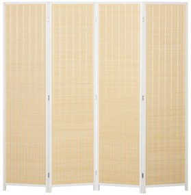 HOMCOM Paravent din lemn separator de cameră cloison de separare pliabil 4 panouri 180 x 180 cm lemn natural | Aosom Romania