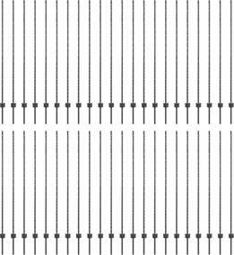 vidaXL Stâlp de gard. 44 pcs Gri 200 cm Oțel