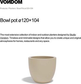 Ghiveci plante design decorativ modern exterior/interior CUENCO BOWL POT 120x104cm