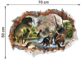 Autocolant de perete "Dinozauri" 70x50 cm