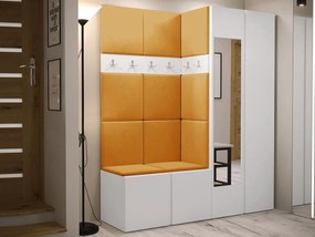 Mobilier hol Tovenaz XII (Alb + Galben) (cu oglindă). 1104831