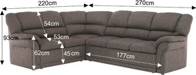 Colţar, S, extensibil/spaţiu pentru depozitare, maro, AMELIA