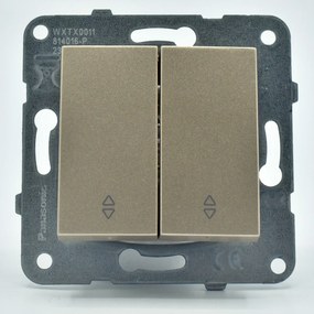 Intrerupator dublu alternativ, 10A, IP20, Bronz, Panasonic Arkedia Slim / Karre Plus