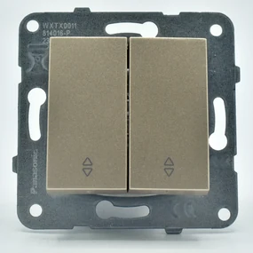 Intrerupator dublu alternativ, 10A, IP20, Bronz, Panasonic Arkedia Slim / Karre Plus