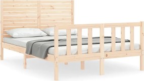 vidaXL Cadru de pat fără saltea, 140x190 cm, lemn masiv de pin