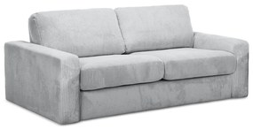 Canapea gri deschis extensibilă cu tapițerie din catifea reiată 195 cm Nona – Makamii