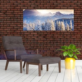 Tablou - Peisaj montan în timpul iernii (120x50 cm)