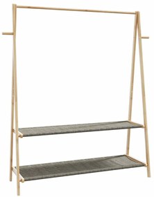 vidaXL Cuier pentru haine cu rafturi, 132x45,5x150,5 cm, bambus
