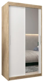 Dulap de haine 100 cm Toki 2 (stejar sonoma + alb mat). 1064968
