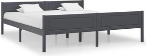 vidaXL Cadru de pat, gri, 180x200 cm, lemn masiv de pin