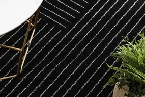 Exclusiv EMERALD covor A0084 glamour, stilat, linii, geometric negru / argint