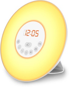 BKLICHT LED Veioza cu ceas si radio WAKE UP 17/4 cm