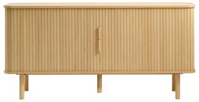 Comodă joasă cu aspect de lemn de stejar cu ușă glisantă 76x160 cm Cavo – Unique Furniture