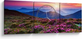 Tablou - Munte înflorit peisaj (cu ceas) (90x30 cm)