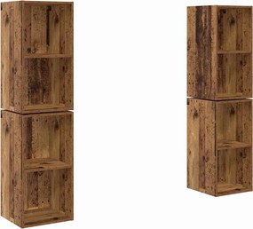 vidaXL Set comodă TV 4 pcs Lemn Vechi 37 x 37 x 72 cm Lemn compozit