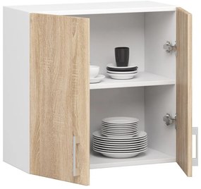 Dulap superior de bucătărie Lula w60 (Alb + stejar sonoma). 1068596