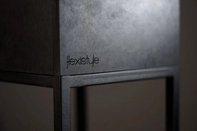Ghiveci negru elegant din metal LOFT FIORINO 42X22X50 cm