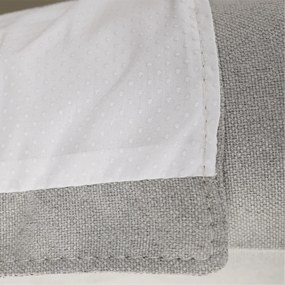 Canapea complet tapiţată cu 4 locuri, piele / piele ecologică gri deschis, LINSY
